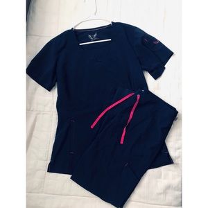 Smitten navy scrub set